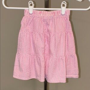Rags Land Girls' Pink Striped Seersucker Skirt